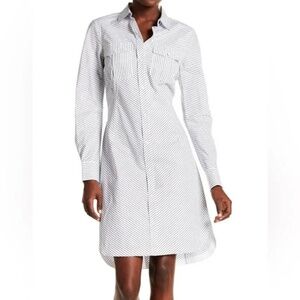 Rag & Bone Albion Shirt Dress Navy and White Striped - XS/Extra Small